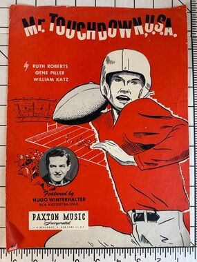 Vintage 1950 Mr. Touchdown U.S.A. Sheet Music Football Song Hugo Winterhalter